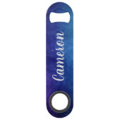 Blue Galaxy Celestial Stars Weltraum Personalisier Speed Flaschenöffner (Rückseite)