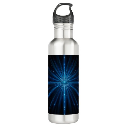 Blue Galaxy Continuum Cosmic Star Birth Blue Black Edelstahlflasche (Vorderseite)