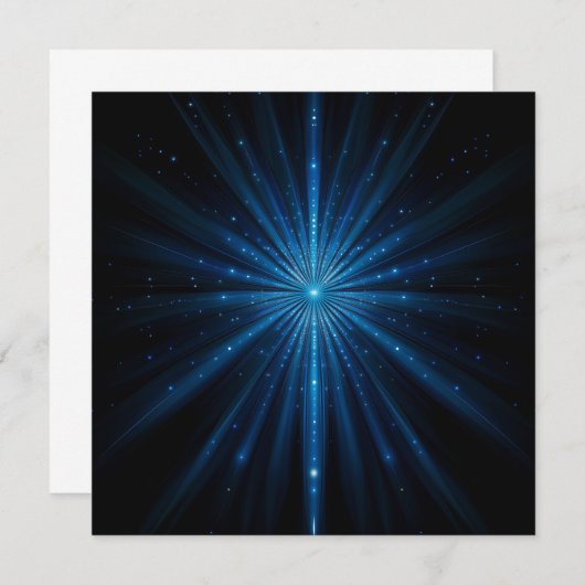 Blue Galaxy Continuum Cosmic Star Birth Blue Black Einladung (Vorne/Hinten)