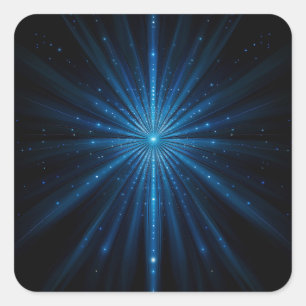 Blue Galaxy Continuum Cosmic Star Birth Blue Black Quadratischer Aufkleber