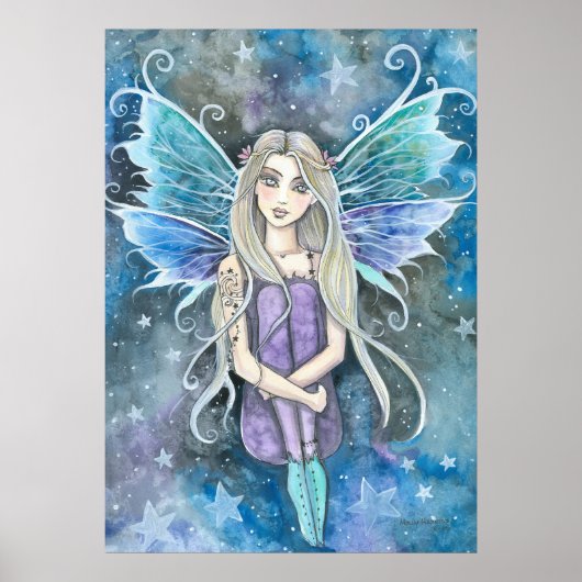 Blue Galaxy Fairy Art by Molly Harrison Poster (Vorne)