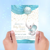 Blue Galaxy Inspiration Elephant Baby Boy Dusche Einladung