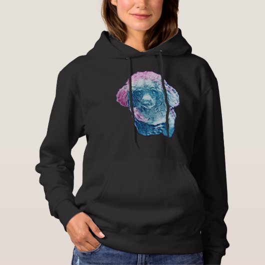 Blue Galaxy Mini Poodle Long Hoodie (Vorderseite)