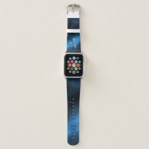 Blue Galaxy Monogram Custom Apple Watch Band