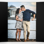 Blue Galaxy Romantic Couple Foto Hochzeit Dreifach Gefaltete Einladung (Innenseite Mitte)