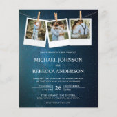 Blue Galaxy Space Foto Budget Einladung Hochzeit (Vorderseite)