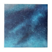 Blue Galaxy Sparkle Abstrakt Fliese (Vorderseite)