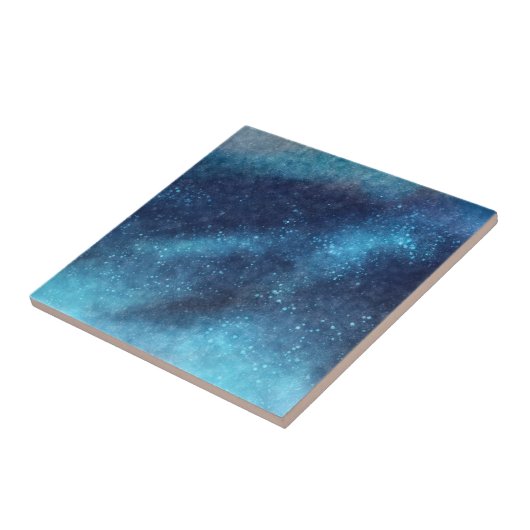 Blue Galaxy Sparkle Abstrakt Fliese (Seite)