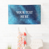 Blue Galaxy Sparkle Abstrakt Personalisiert Banner (Insitu)