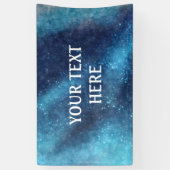 Blue Galaxy Sparkle Abstrakt Personalisiert Banner (Vertikal)