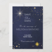 Blue Galaxy Star Save the Date Wedding Card Einladung (Vorderseite)