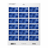 Blue Galaxy Stars Hochzeitsplattform Adressaufkleber (Vorne)