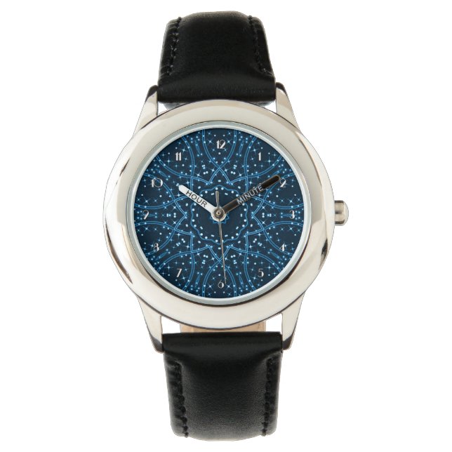 Blue Galaxy Stars Wrist Watch Armbanduhr (Vorderseite)