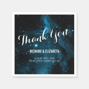 Blue Galaxy Wedding Danke Napkins Serviette
