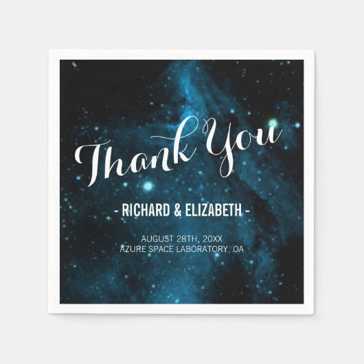 Blue Galaxy Wedding Danke Napkins Serviette (Vorderseite)