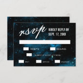 Blue Galaxy Wedding RSVP Cards (Vorne/Hinten)