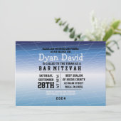 Blue GAMER GAMING DIGITAL Bar Mitzvah Einladung (Stehend Vorderseite)