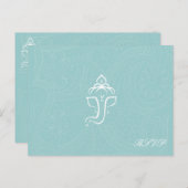 Blue Ganesha RSVP Cards Einladungspostkarte (Vorne/Hinten)