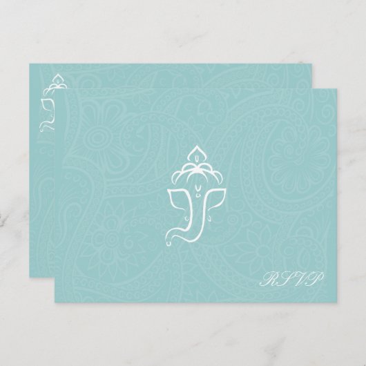 Blue Ganesha RSVP Cards Einladungspostkarte (Vorne/Hinten)