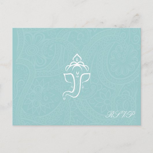 Blue Ganesha RSVP Cards Einladungspostkarte (Vorderseite)