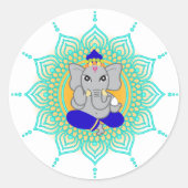 Blue Ganesha Runder Aufkleber (Vorderseite)