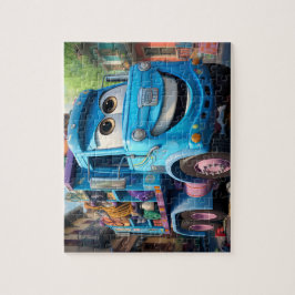 Blue Garbage Truck 110-Piece Puzzle für Kinder