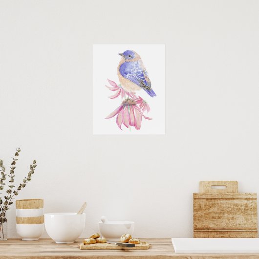Blue Garden Bird of Western Bluebird Poster (Küche)