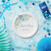 Blue Garden Blume Hochzeit Pappteller (Party)