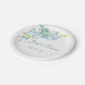 Blue Garden Blume Hochzeit Pappteller (Schrägansicht)