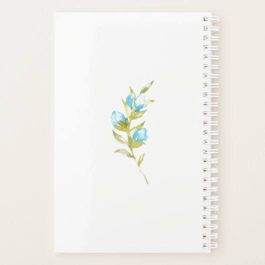 Blue Garden Blume Hochzeit Planer (Rückseite)