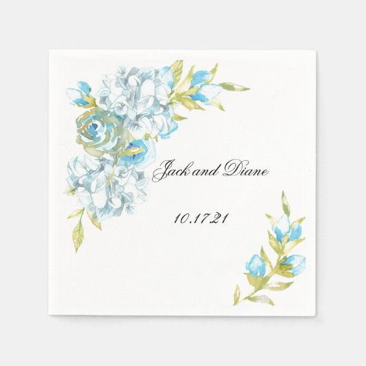 Blue Garden Blume Hochzeiten von Napkins Serviette (Vorderseite)