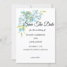 Blue Garden Blume Save the Date