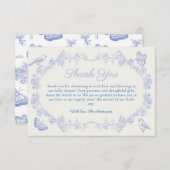 Blue Garden Chinoiserie Baby Dusche Danke Karte (Vorne/Hinten)
