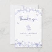 Blue Garden Chinoiserie Brautparty Dankeskarte (Vorderseite)