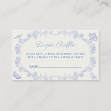 Blue Garden Chinoiserie Diaper Raffles Ticket