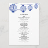 Blue Garden Lanterns Wedding Program Programm (Rückseite)