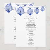 Blue Garden Lanterns Wedding Program Programm (Vorne/Hinten)