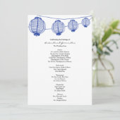 Blue Garden Lanterns Wedding Program Programm (Stehend Vorderseite)