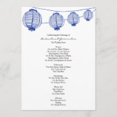 Blue Garden Lanterns Wedding Program Programm (Vorderseite)