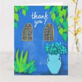 Blue Garden Majorelle Jardin Marokko DANK Karte (Gelbe Blume)