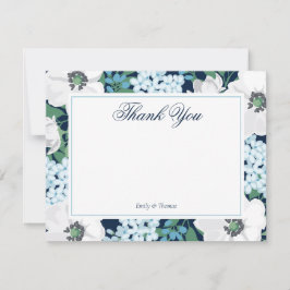 Blue Garden Rose Personalisiert Dankeschön Mitteilungskarte