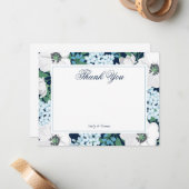 Blue Garden Rose Personalisiert Dankeschön Mitteilungskarte (Vorderseite/Rückseite Beispiel)