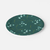 Blue Garden Watercolor Stems Wedding Pappteller (Schrägansicht)