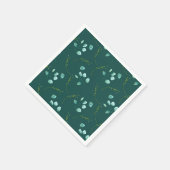 Blue Garden Watercolor Stems Wedding Serviette (Ecke)