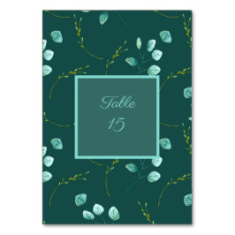 Blue Garden Watercolor Stems Wedding Tischnummer