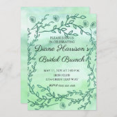 Blue Garden Watercolor Stiems Polterabend Einladung (Vorne/Hinten)