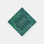 Blue Garden Watercolor Stiems Wedpaper Serviette (Ecke)