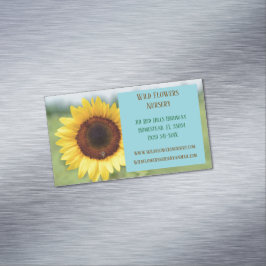 Blue Gardener Landscaper Florist Sonnenblume Magnetische Visitenkarte