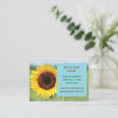 Blue Gardener Landscaper Florist Sonnenblume Visitenkarte (Stehend Vorderseite)