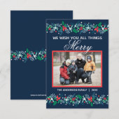 Blue Garland - 3x5 Ferienwohnung Einladung (Vorne/Hinten)